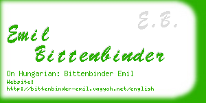 emil bittenbinder business card